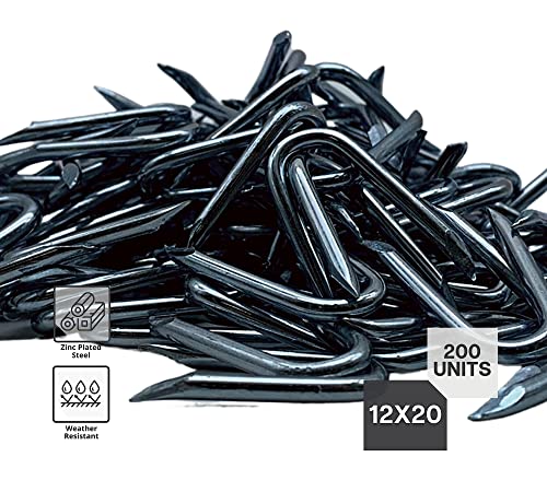 DOJA Barcelona Netting Staple U Nail U Shape Fence Staple 12X20Mm Galvanized Steel Pack 200 Garden Staples for Securing Ground Posts Hedge Netting Wire Metal Camping Equipment Store Farm Poultry - Image 3