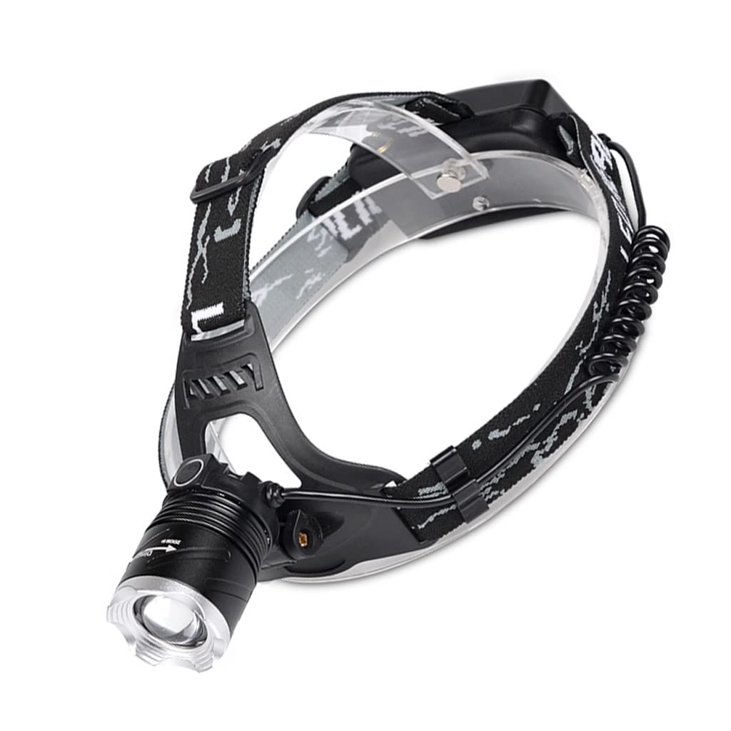Linterna LED Recargable, liviana Linterna Linterna Linterna Luz fuerte Carga Mini linterna montada en la cabeza Pesca Pesca al aire libre Lámpara de minero de largo alcance (Color : Black)