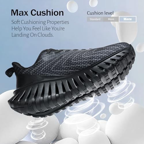 Men's Walking Running Shoes Lightweight Hollow Outsole for Shock Absorption High Rebounce Soft Insole Breathable Mesh Upper Non-Slip Sneakers for Jogging Gym Walking Athletic Workout2