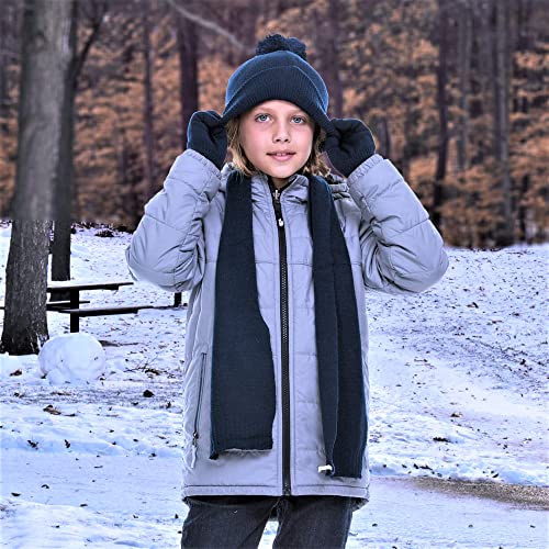Polarwear Boys Hat,Scarf & Glove Set-Kids Cold Weather Winter Accessories-Childrens 3 Pc Beanie Set-Big Boys Hat Scarves Sets #TOP4