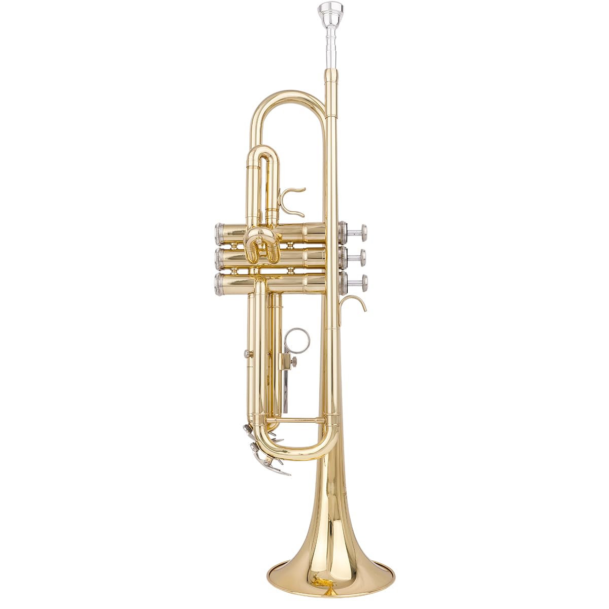 Set di Tromba Standard Bullfighter Set standard di tromba Bb in ottone con custodia rigida, guanti, panno per la pulizia, bocchino per tromba 7C, trombe per principianti e studenti (Oro)