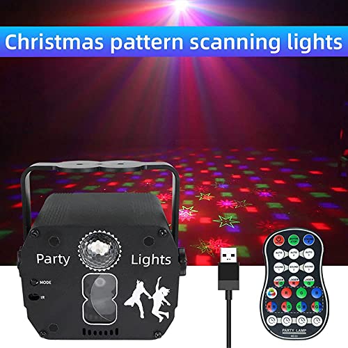 Image of AMKI Party Light, DJ Disco Party Light, Voice Activated Remote Control, RGB LED Projector Stage Light, Indoor Light Show, Christmas Club, KTV Bar Halloween Decor with Time Function