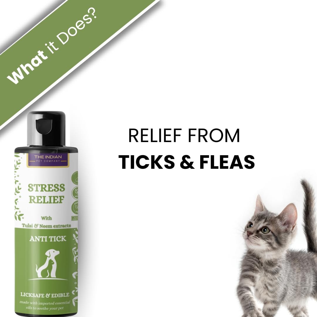 Anti tick and flea Shampoo with tulsi and neem for Dogs and Cats (200ml) by The Indian Pet Company| 100% Licksafe | Paraben Free | Non-Toxic | Suitable for All Breeds of Dogs and Cats