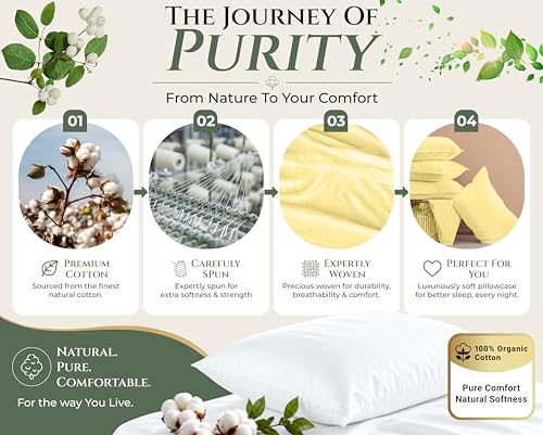 Image of Royale Linens 100% Cotton Pillow Cases Queen Size Set of 2 - Percale Pillowcase - Yellow Pillow Cases Super Soft Cooling & Breathable Hotel Cotton Pillowcases, Fits Queen Pillows (20 inchx30 inch, Yellow)