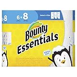 Bounty Essentials Select-A-Size Paper Towels, Print, 6 Big Rolls = 8 Regular Rolls