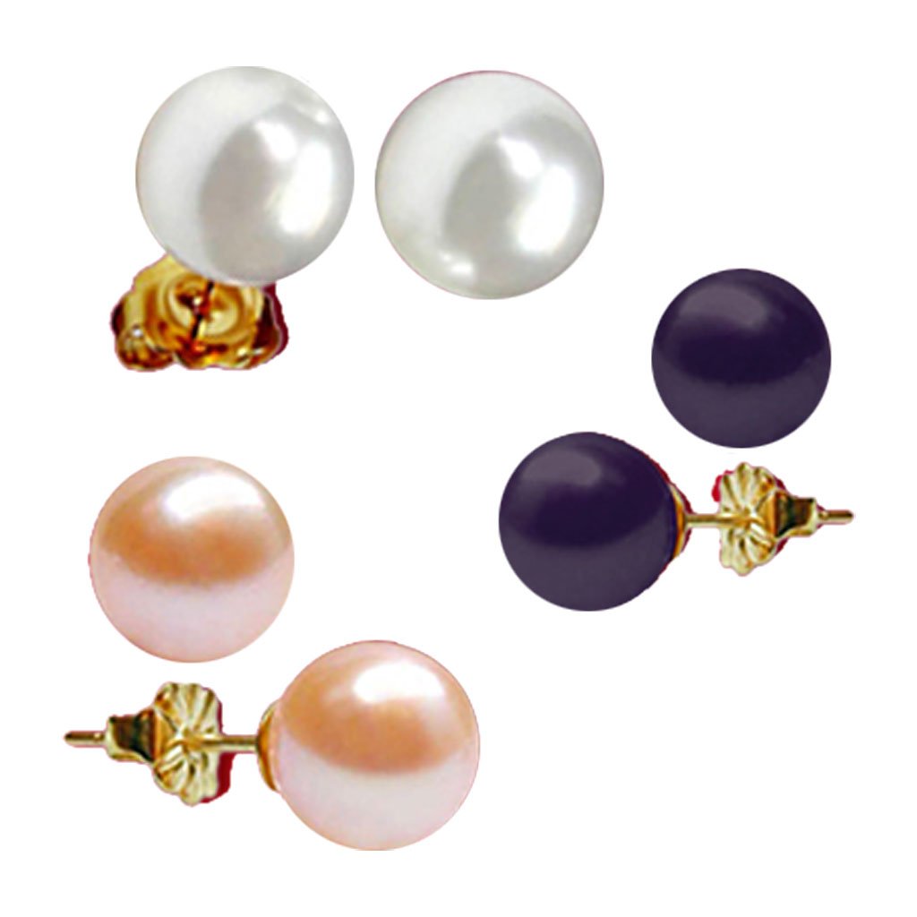 Sri Jagdamba Pearls Dealer Multi Color Aditi Pearl Studs For Womens & Girls | AA Freshwater Pearl Earrings | Gift Stud to Women/Sister/Loved Ones (B00FJZKXBC) Amazon Price History, Amazon Price Tracker