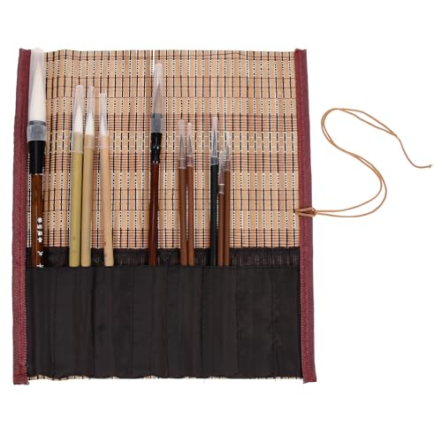Gatuida 10 piezas Pinceles de Caligrafía para Escritura y Pintura con Variedad de Herramienta Tradicional Portátil Material Resistente y Duradero para Principiantes y Artistas