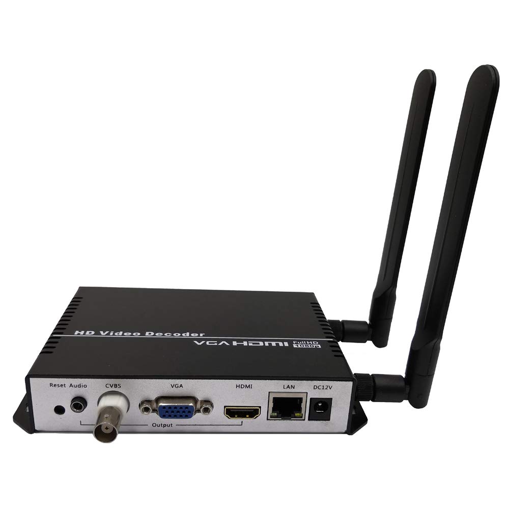 ISEEVY Wireless H.264 AVC 1080P Video Decoder WiFi Decoder with HDMI VGA CVBS Output for Advertisement Display, IP Encoder Decoding , Network Stream Decoding Support RTMP RTSP RTP UDP HTTP