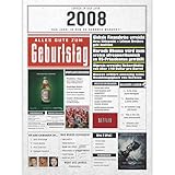 Geburtstagskarte 2008, persönliches Geschenk mit Ereignissen des Geburtsjahres I Geburtstagsgeschenk zum 17., 18. oder älter für Männer und Frauen, A4 – große Klappkarte mit Umschlag