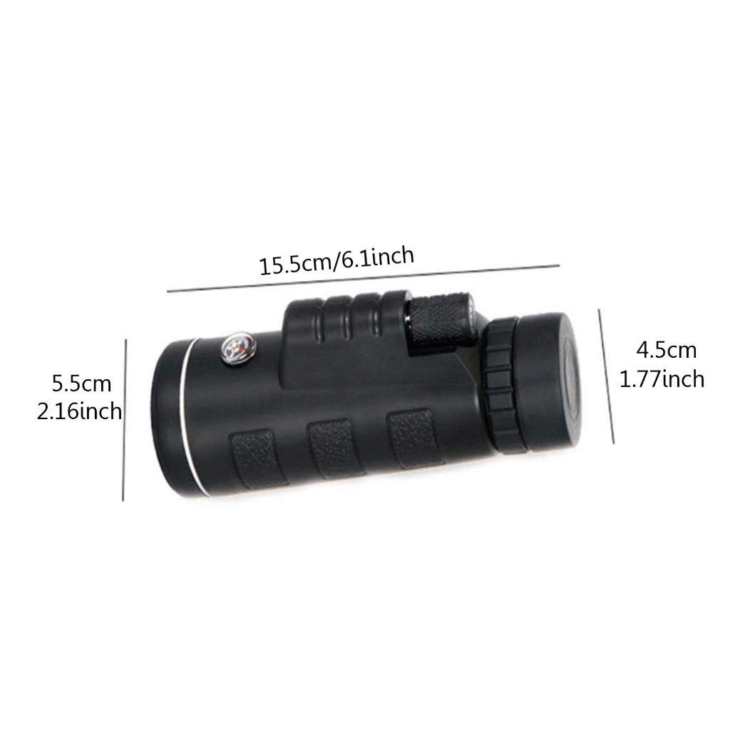 Przenośny monokular 60 x 80 High Definition Monokular, 22 mm, okular, wodoodporny, do obserwacji ptaków, na kemping, wędrówki, dla dorosłych, obserwacji ptaków, na zewnątrz, w podróż, zwiedzanie