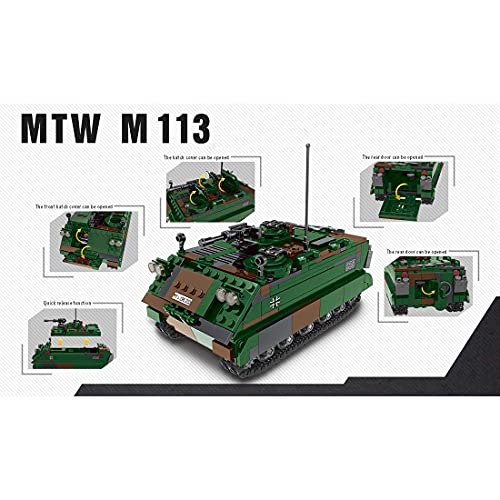 Baustein Panzer Modell WW2 Panzer Howitch 2000 Selbstantrieb Kanone Panzer Abwehr Fahrzeug Militär Panzer Bausatz 1345… – Bild 3