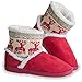Urhome Pantuflas Invierno, Zapatillas Casa Suave para Familia Hombre/Mujer/Niñas Peluche Cálido Unisex Antiderrapantes 36/37 Rojo