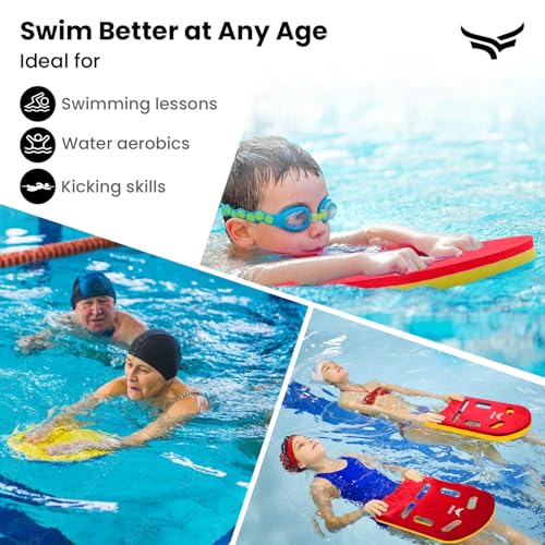 Image of VFK by Xtrim 25mm Extra Thick Swimming Kick Board, Swimming Floater for Adults & Kids, Kickboard for Beginners Training, Float Pad with All Holding Angles