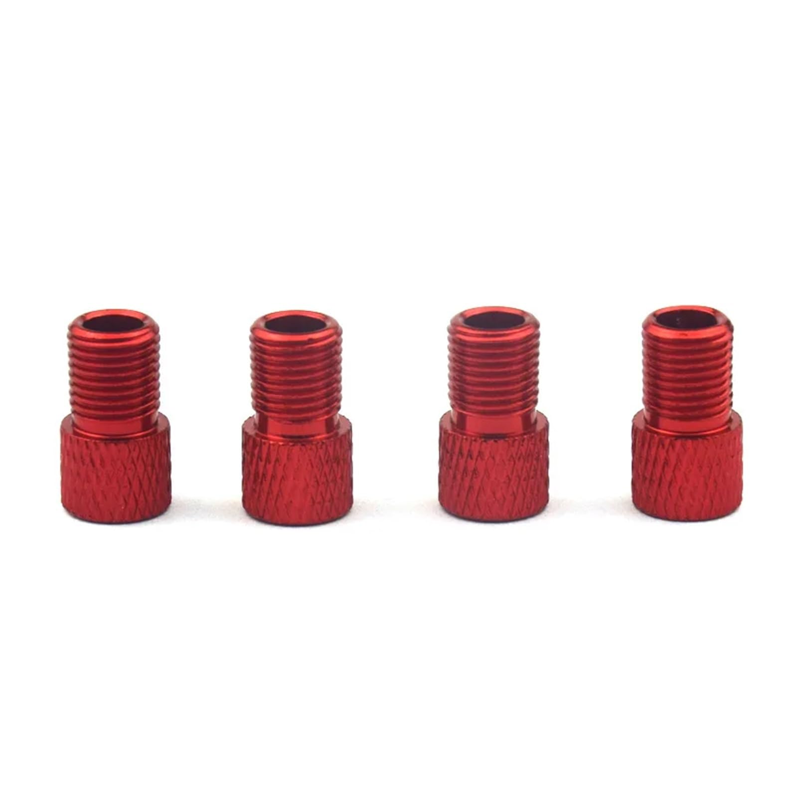 Dymkie 4Pcs Red 4Pcs Aluminum Alloy Bike Adapter Convert Presta To Schrader Bicycle Pump Air Nozzle Tube Tools Accessories(4Pcs Red)