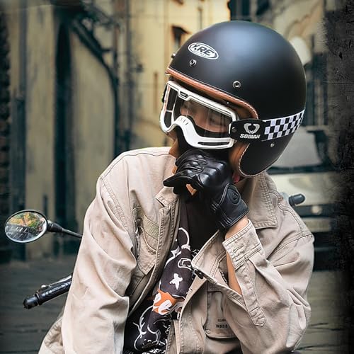 Casque moto jet contre l'éblouissement avec lunettes de soleil intégrées