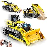 HOGOKIDS Technik Ferngesteuert Bauspielzeug für Kinder - 452 Teiliges 3 in 1 Bulldozer Muldenkipper Baustelle Technic Auto, RC LKW Bausätze Spielzeug, Geschenke für 6 7 8 9 10 11 12+ Jahre alte Jungen