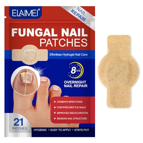 Toenail Fungus Treatment Extra Strength – 21pcs Nighttime Nail Repair for Damaged, Discolored Nails – 8-Hour Fungal Nail Patch for Strengthening, Safe for Sensitive Skin, Easy to Apply