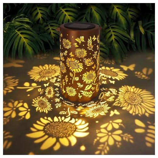 Sunflower Solar Lanterns Outdoor Waterproof Hanging Lights Garden Decor, Hanging Sunflower Birthday Gifts for Women Mom Grandma, Metal Solar Lantern for Yard Patio Porch Balcony