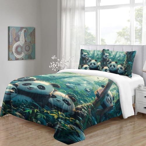 Housse de couette Panda 3D respirante pour literie simple infroissable - 5