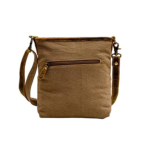 Myra Bag Western Canvas Crossbody Bag for Women - Cotton and Upcycled Leather Shoulder Bag Hispad3