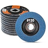 KSEIBI 686040A Zirconia Corundum 4 1/2 Inch Flap Disc Sanding Grinding Wheel (Grit #120, 10Pack)