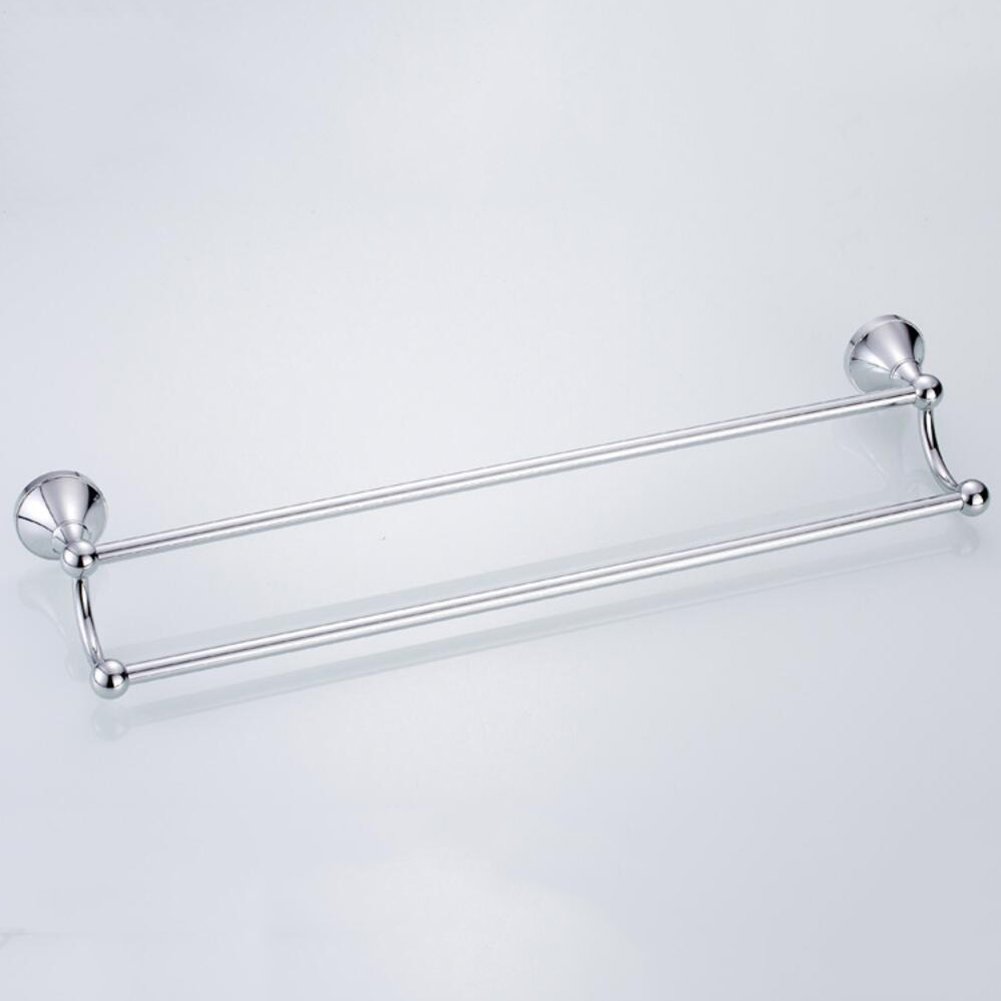 Double porte-serviettes rétro pour salle de bain - 60 cm - Double couche - En laiton (chromé)