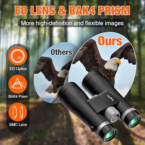 Image of Sogries 12x50 Binoculars for Adults High Power Premium ED Glass Waterproof | Compact Binoculars for Alaska Cruise Ship Travel Bird Watching Whale Watching Clear Low Light Hunting Stargazing Long Range