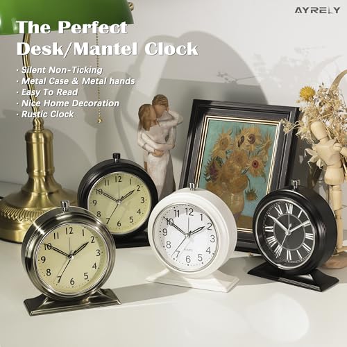 4 inch Metal Vintage Roman Table Clock product photo 4 inch Metal Vintage Roman Table Clock product