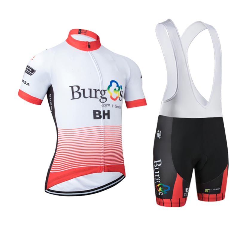 Men’s cycling jersey set short sleeve 2-piece suit with gel padded bib shorts for summer outdoor cycling