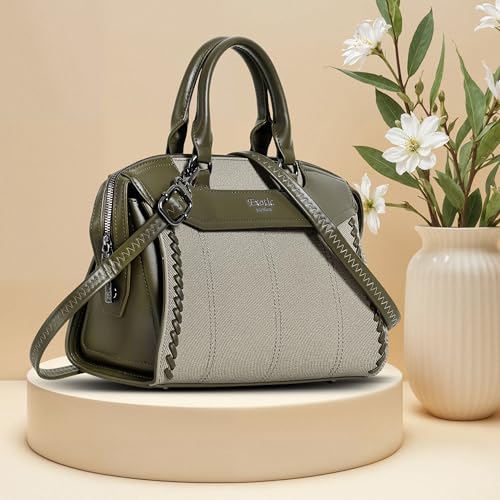 Image of EXOTIC Premium Celeste Tubular Handle Satchel Handbag for Women with Detachable & Adjustable Sling Strap | Spacious Structured Shoulder Bag | Spacious Structured