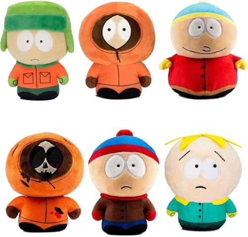 AJURIN South North Park Plush Toy, Kyle Carman Kenny Butter Stuffed Animal Plush Doll, Soft and Cuddlyplush Toy boy Gift Girl Gift（6pcs）