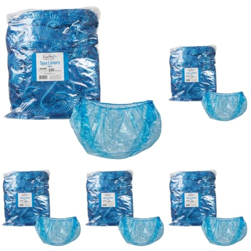 ForPro Professional Collection Spa Liners, Fit All Pedicure Spas, Disposable Pedicure Liners, Blue, 100-Count (Pack of 5)