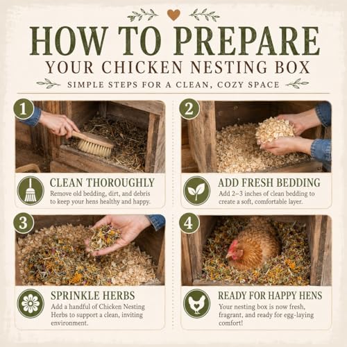 Image of MAQIHAN 20oz Chicken Nesting Herbs - Dried Poultry Herbs for Coop Boxes | Natural Bedding Decor for Hens, Ducks, Laying Areas, Box Pads, Habitat Refresher, Winter Supplies, Vacuum Packed