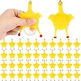 Libima 50 Pcs Funny Toys Bulk Decompression Toys Chicken and Eggs Funny Chicken Gifts Rubber Chicken Keychain Laying Egg Chicken Toys for Stress Relieve Venting Anger