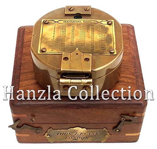 Brújula Náutica Antiguo Acabado en Caja de Madera miniatura 5