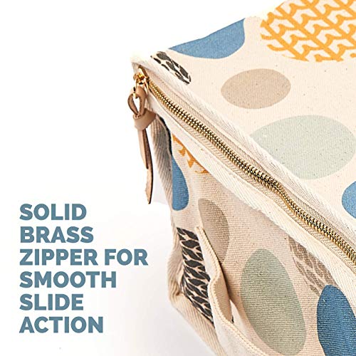 KnitIQ Canvas Storage Bag for KnitIQ Blocking Mats l Storage for 9 Blocking Boards l Reinforced Handles, Sturdy Fabric, Strong Stitching l Smooth Brass Zipper and Extra Pocket – Artisan Design