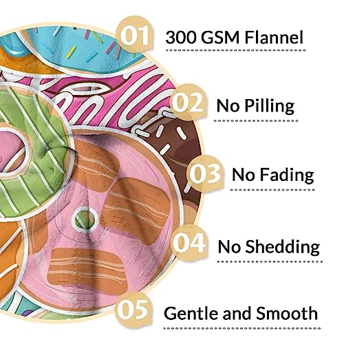 Girls Blanket - 40"x50" Cute Donut Throw Blanket Gifts for Kids & Adults - Colorful Soft Fuzzy Doughnut Blanket for Couch & Living Room