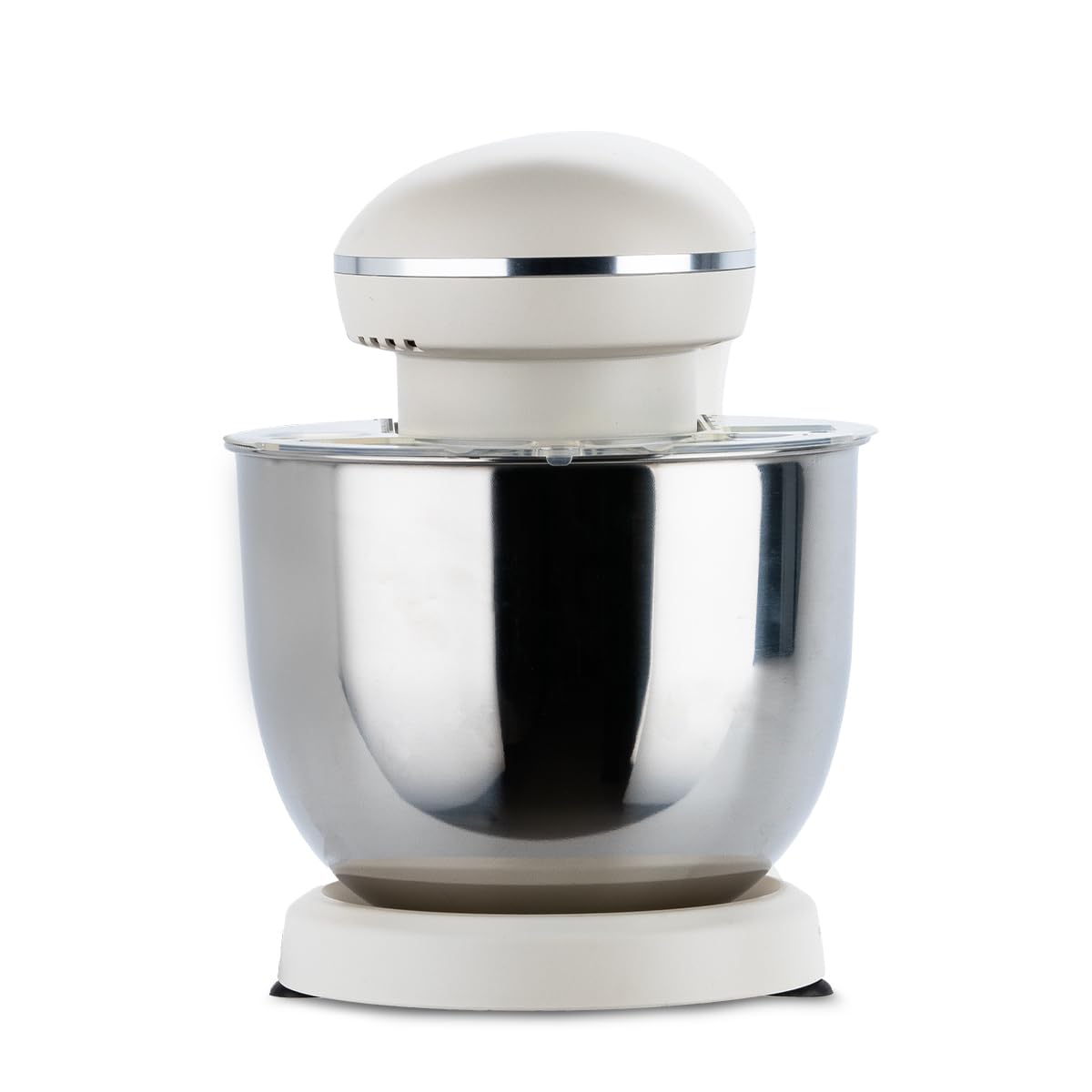 PRIXTON Batidora Amasadora KR250 para Repostería, Potencia 1500W, 10 Velocidades, Bol Acero Inoxidable de 5 litros, 3 accesorios, Tapa Transparente, Color Blanco Crema Mate (Reacondicionado)