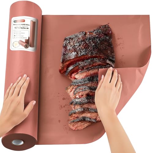 PH PERKHOMY Pink Butcher Paper Roll 18' x 1200' (100') for Smoker BBQ Grilling Smoking Meat Unbleached Uncoated Unwaxed (Pink, 18' x 100')
