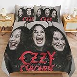 ZRCLXLVU Ozzy Osbourne Bettwäsche-Set, weich, schlafsicher, mit Gewinde, maschinenfertig, für Schlafzimmer