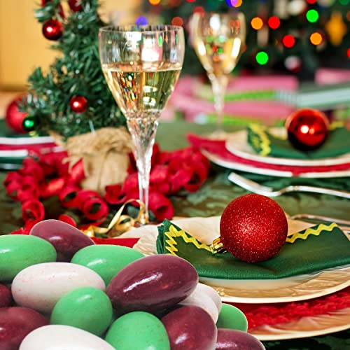 Holiday White, Red & Green Jordan Almonds By Its Delish, 5 Lbs Bulk Stocking Stuffers | Candied Almonds With Sweet Hard Candy Coating - Perfect For Christmas Themed Parties - Usa Made & Vegan, Kosher #TOP3