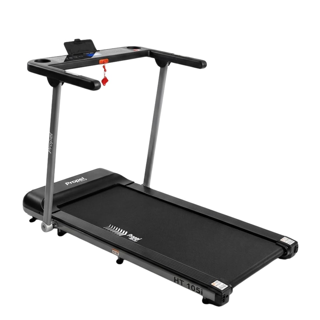 Propel FitnessOne - 5 HP DC Peak Motorized Treadmill for Home Use, Max User Weight 120 kg, Max Speed 12 kms/hr, Foldable, LCD Display, Hand Pulse Sensors, Rubber Cushion System, Transportation Wheels-image-4