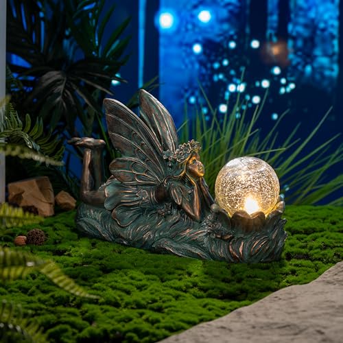 Teresa'S Collections Fairy Garden Sculptures & Statues With Glass Ball Solar Outdoor Light thumb #3