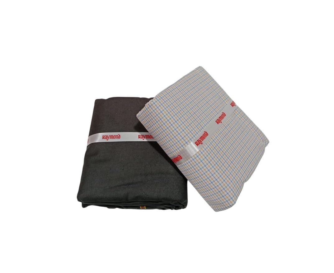 Men's Pure Cotton Shirt and Cotton Trouser Unstitched Fabric Set(Multicolour_Free Size) 302-image-42