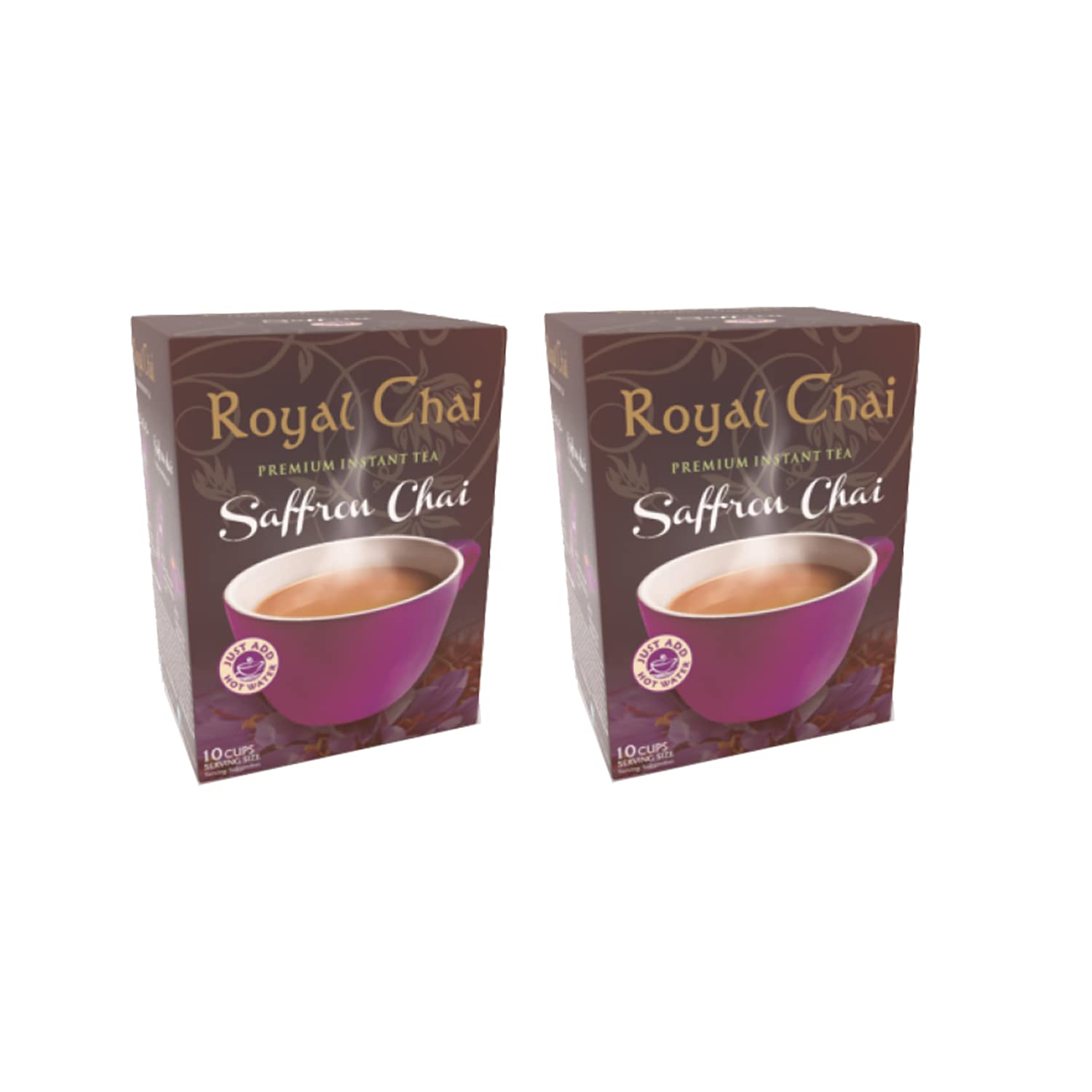 Royal Chai Instant Saffron Flavored Tea, Pack of 2 - 220g (2.2E+2 grams) - Premium Instant Tea - Natural - Indian Tea