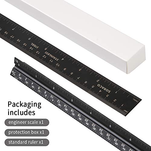 12" Architectural Scale Ruler Set With Engineering Standard Metal Ruler #TOP7