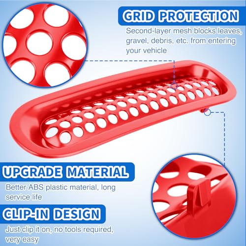 Image of Nilight Grill Inserts fit for Jeep Wrangler Front Grille Mesh Inserts & Headlight Cover Set for JK JKU Unlimited Sports Sahara Freedom Rubicon 2007-2018 Clip-in Trim Exterior Accessories Red 9 Pcs
