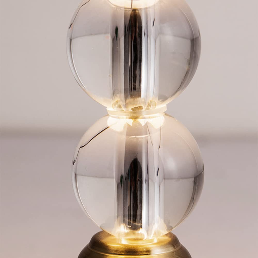 Mengjay Lámpara de mesa con cubo de cristal, base y pantalla de metal, base de lámpara E27, metal, pantalla de tela, cristal, 25x25x47cm (B)