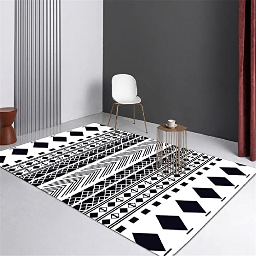Teppich Reinigung kinderzimmer Teppich Wohnzimmerteppich rechteckig schwarz weiß moderner Stil rutschfest esstisch groß…