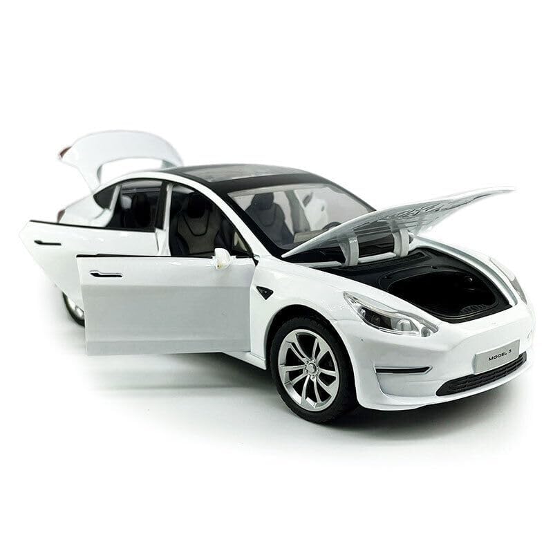 Image of Special Edition Die-cast Car, Pull-Back Alloy Metal 1:24 Large Diecast Metal Pullback Teslaa Model 3 Toy Car with Six Opening Doors, Light Music Boys Gifts Toys(Colors as Per Stock)